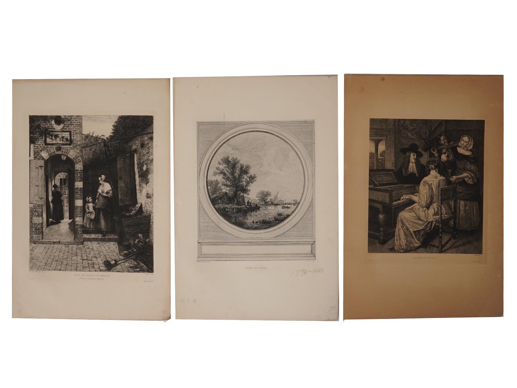 ANTIQUE FRENCH ETCHING PRINT COLLECTION PIC-4